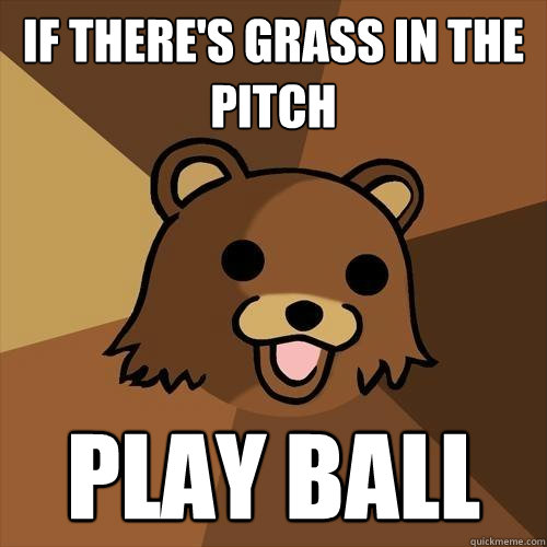 If there's grass in the pitch Play ball - If there's grass in the pitch Play ball  Pedobear