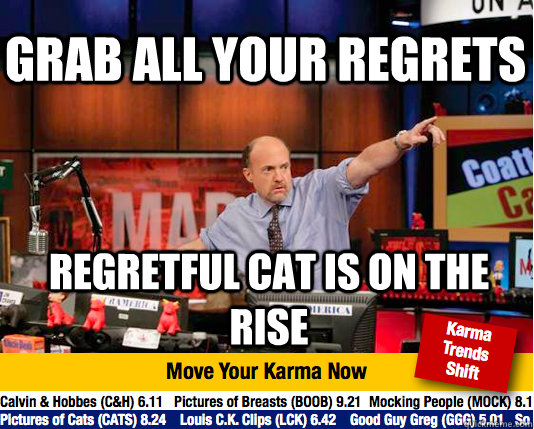 Grab all your regrets Regretful cat is on the rise - Grab all your regrets Regretful cat is on the rise  Mad Karma with Jim Cramer