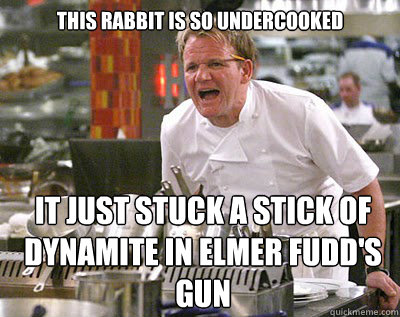 THIS RABBIT IS SO UNDERCOOKED IT JUST STUCK A STICK OF DYNAMITE IN ELMER FUDD'S GUN  Chef Ramsay