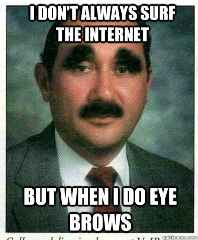 I don't always surf the internet But when i do eye brows - I don't always surf the internet But when i do eye brows  Big Eye Brows