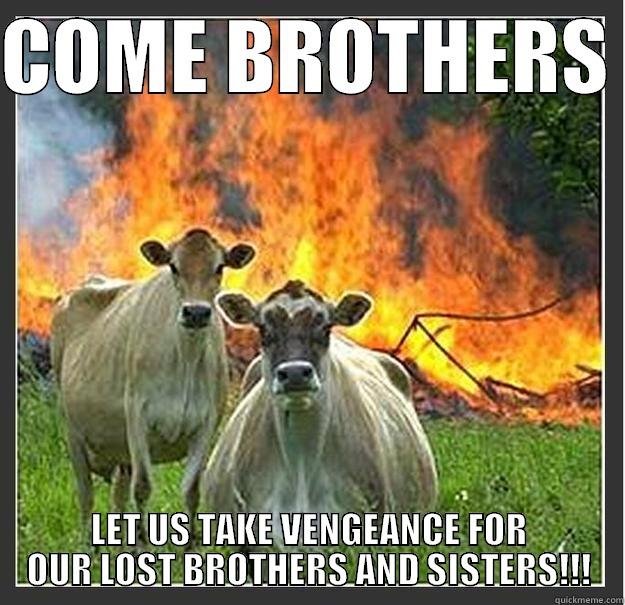  a missing part of my life - COME BROTHERS  LET US TAKE VENGEANCE FOR OUR LOST BROTHERS AND SISTERS!!! Evil cows