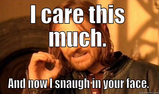 I CARE THIS MUCH. AND NOW I SNAUGH IN YOUR FACE. Boromir