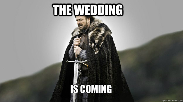 The Wedding is coming  Ned stark winter is coming