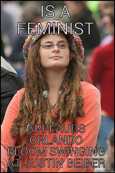 what about the beibs?! - IS A FEMINIST APPLAUDS ORLANDO BLOOM SWINGING AT JUSTIN BEIBER College Liberal