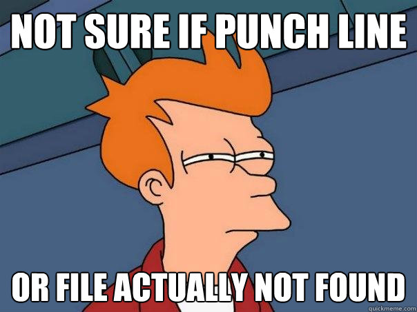 Not sure if punch line Or File Actually not found - Not sure if punch line Or File Actually not found  Futurama Fry