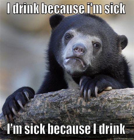 I DRINK BECAUSE I'M SICK I'M SICK BECAUSE I DRINK Confession Bear