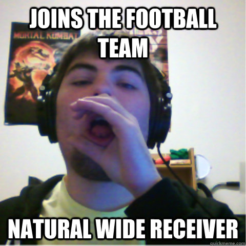 Joins the football team Natural Wide Receiver - Joins the football team Natural Wide Receiver  Gay Guy Mike