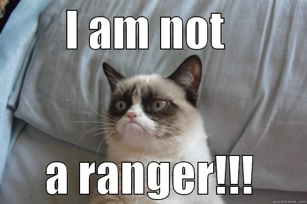 not everyone in a red polo is a ranger!!! - I AM NOT  A RANGER!!! Grumpy Cat