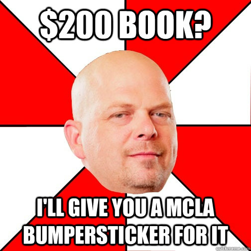 $200 book? I'll give you a mcla bumpersticker for it - $200 book? I'll give you a mcla bumpersticker for it  Pawn Star