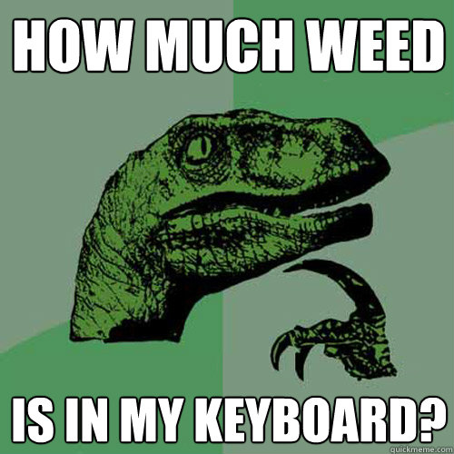 How much weed Is in my keyboard?  Philosoraptor