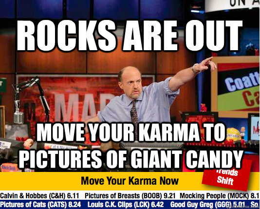 Rocks are out move your karma to pictures of giant candy - Rocks are out move your karma to pictures of giant candy  Mad Karma with Jim Cramer