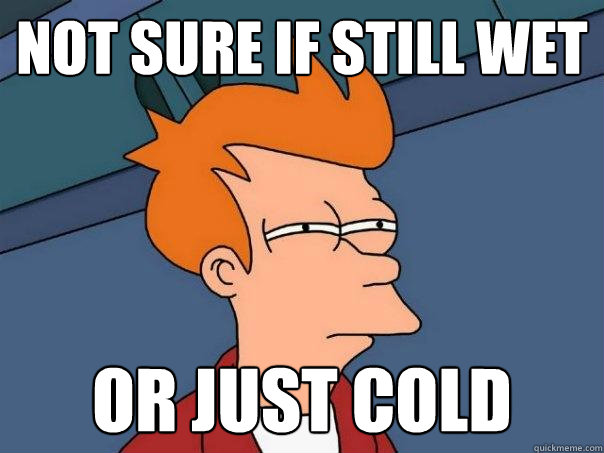 not sure if still wet Or just cold - not sure if still wet Or just cold  Futurama Fry