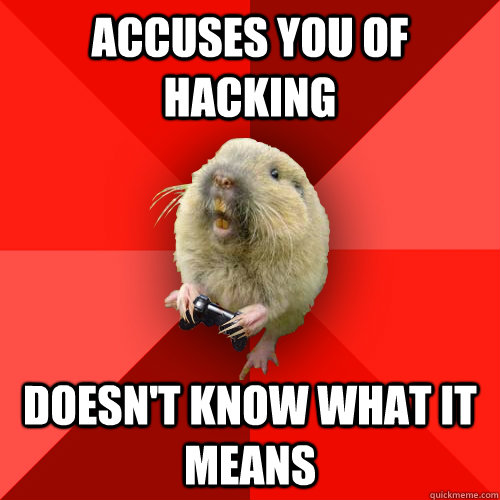 accuses you of hacking doesn't know what it means - accuses you of hacking doesn't know what it means  Gaming Gopher