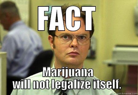 FACT MARIJUANA WILL NOT LEGALIZE ITSELF.  Schrute