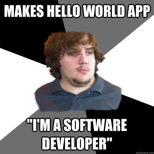 makes hello world app 