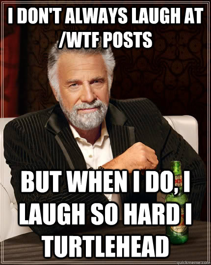 I don't always laugh at /WTF posts but when I do, I laugh so hard I Turtlehead  The Most Interesting Man In The World