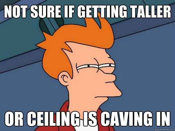 Not sure if getting taller or ceiling is caving in  Futurama Fry