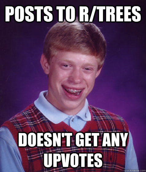 Posts to r/Trees Doesn't get any upvotes - Posts to r/Trees Doesn't get any upvotes  Bad Luck Brian