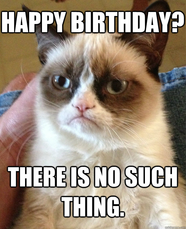 Happy Birthday? There is no such thing.  Grumpy Cat