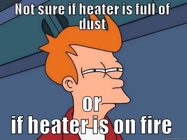 fry heater - NOT SURE IF HEATER IS FULL OF DUST OR IF HEATER IS ON FIRE Futurama Fry