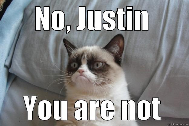 NO, JUSTIN YOU ARE NOT Grumpy Cat