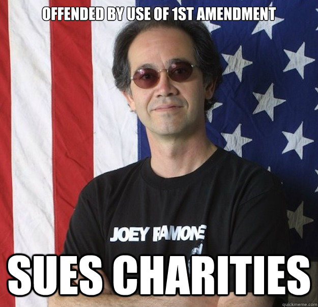 Offended by use of 1st amendment Sues charities - Offended by use of 1st amendment Sues charities  Scumbag Carreon