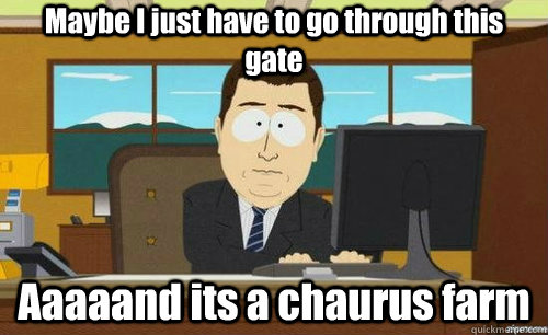 Maybe I just have to go through this gate Aaaaand its a chaurus farm  aaaand its gone