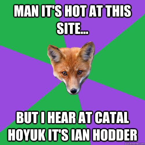 Man it's hot at this site... But I hear at Catal Hoyuk it's Ian Hodder - Man it's hot at this site... But I hear at Catal Hoyuk it's Ian Hodder  Anthropology Major Fox