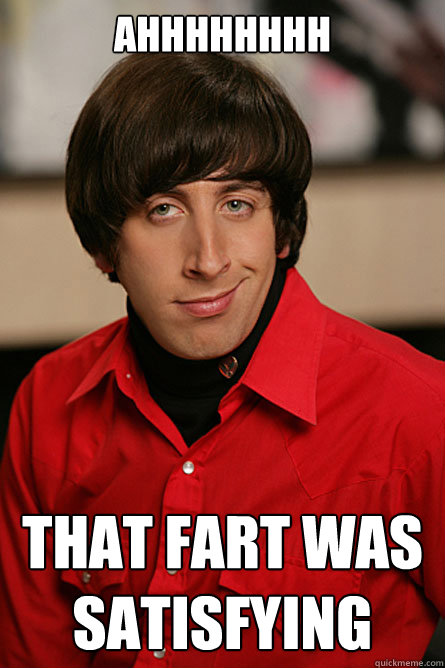 ahhhhhhhh that fart was satisfying  Pickup Line Scientist