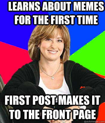 Learns about memes for the first time first post makes it to the front page  Sheltering Suburban Mom