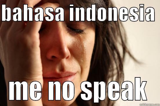 BAHASA INDONESIA  ME NO SPEAK First World Problems