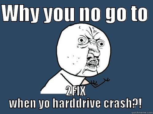 WHY YOU NO GO TO  2FIX WHEN YO HARDDRIVE CRASH?! Y U No