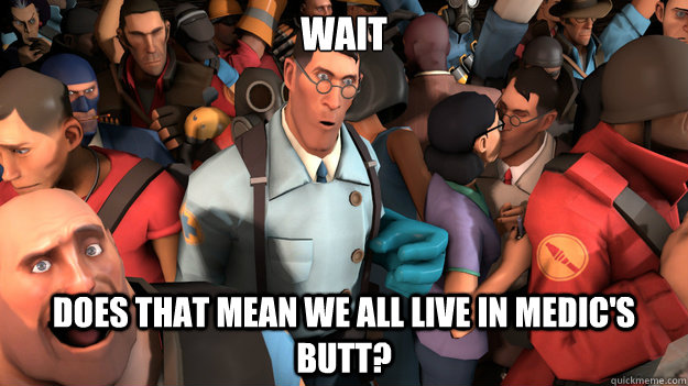 WAIT DOES THAT MEAN WE ALL LIVE IN MEDIC'S BUTT?  