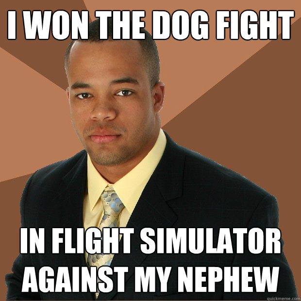 I won the dog fight in flight simulator against my nephew  Successful Black Man