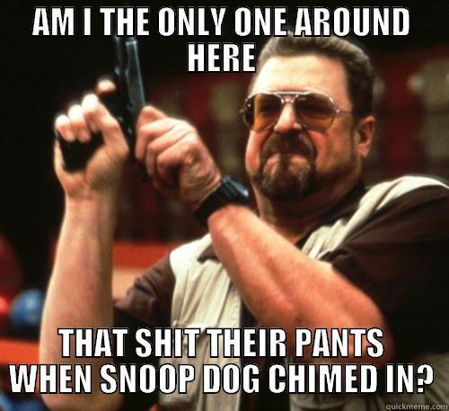 AM I THE ONLY ONE AROUND HERE THAT SHIT THEIR PANTS WHEN SNOOP DOG CHIMED IN? Am I The Only One Around Here