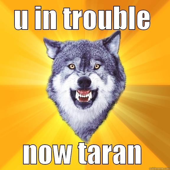 U IN TROUBLE NOW TARAN Courage Wolf