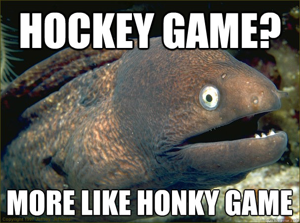 Hockey Game? More like Honky Game 
 - Hockey Game? More like Honky Game 
  Bad Joke Eel