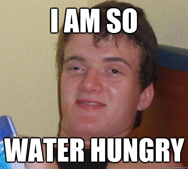 i am so  water hungry  10 Guy