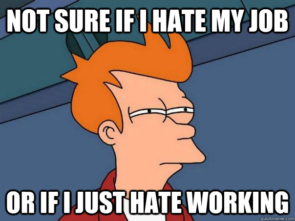 Not sure If i hate my job or if i just hate working - Not sure If i hate my job or if i just hate working  Futurama Fry
