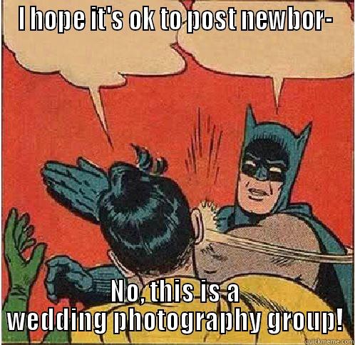 I HOPE IT'S OK TO POST NEWBOR- NO, THIS IS A WEDDING PHOTOGRAPHY GROUP! Batman Slapping Robin