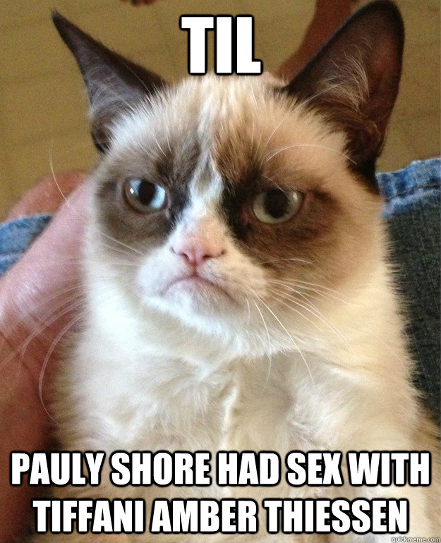 TIL Pauly shore had sex with tiffani amber thiessen  Grumpy Cat