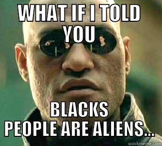 BLACK ALIENS - WHAT IF I TOLD YOU BLACKS PEOPLE ARE ALIENS... Matrix Morpheus