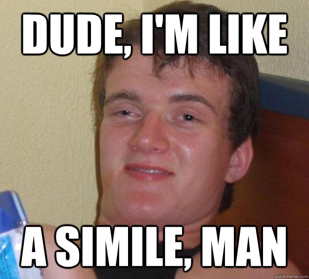 Dude, i'm like a simile, man  10 Guy