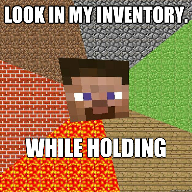 LOOK IN MY INVENTORY. WHILE HOLDING SHIFT - LOOK IN MY INVENTORY. WHILE HOLDING SHIFT  Minecraft