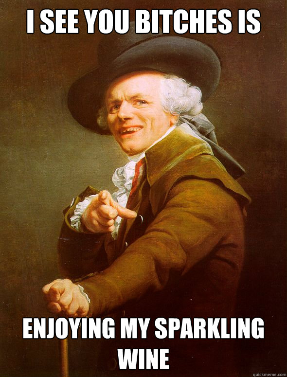 I See You Bitches is
 Enjoying my Sparkling Wine  Joseph Ducreux