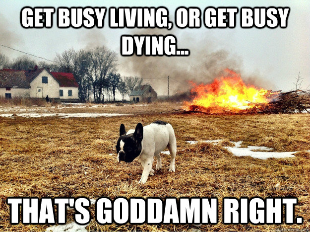 Get busy living, or get busy dying... That's Goddamn Right. - Get busy living, or get busy dying... That's Goddamn Right.  Misc