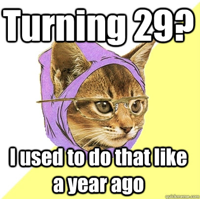 Turning 29? I used to do that like a year ago - Turning 29? I used to do that like a year ago  Hipster Kitty