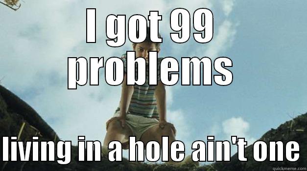 I GOT 99 PROBLEMS  LIVING IN A HOLE AIN'T ONE Misc