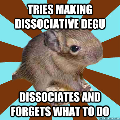 Tries making dissociative degu dissociates and forgets what to do - Tries making dissociative degu dissociates and forgets what to do  Dissociative Degu