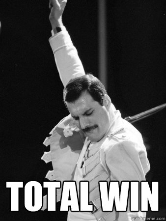  Total win  Freddie Mercury